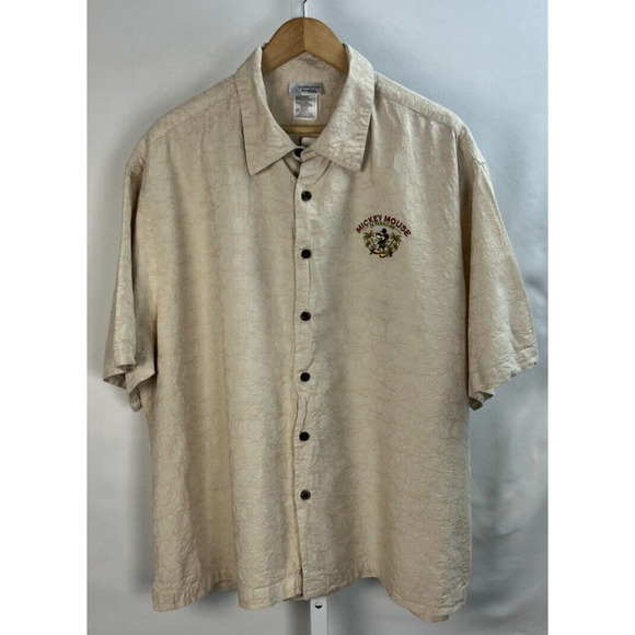 Disney Parks Mickey Mouse in Paradise Embroidered Hawaiian Mens Shirt Sz XXL 2XL - Picture 2 of 7